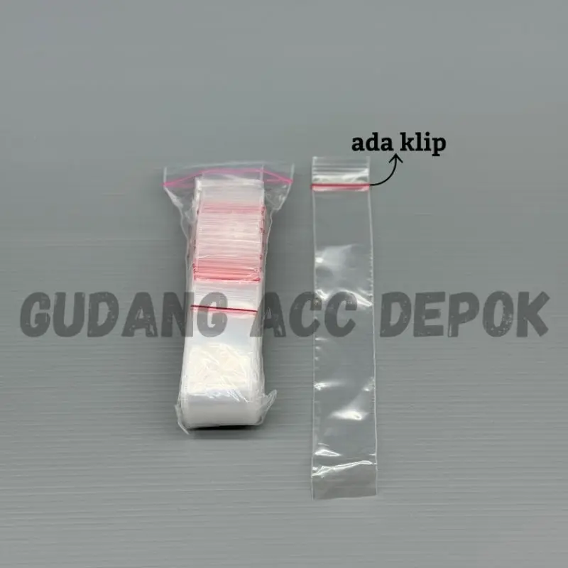PLASTIK KLIP ES 3X20 CM / KANTONG ES LILIN VIRAL 3 X 20 CM KLIP MERAH ISI 100 LEMBAR