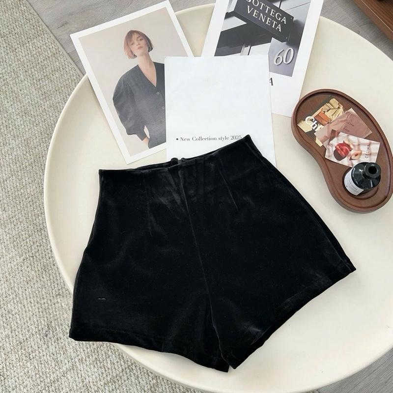  Quần sooc nhung chất mềm hàng 2 lớp lên dáng chuẩn form  hàng Qc   Quần short nữ dáng A ôm mềm mại nhung mềm hạn chế bám lông #Lynk Nhi 