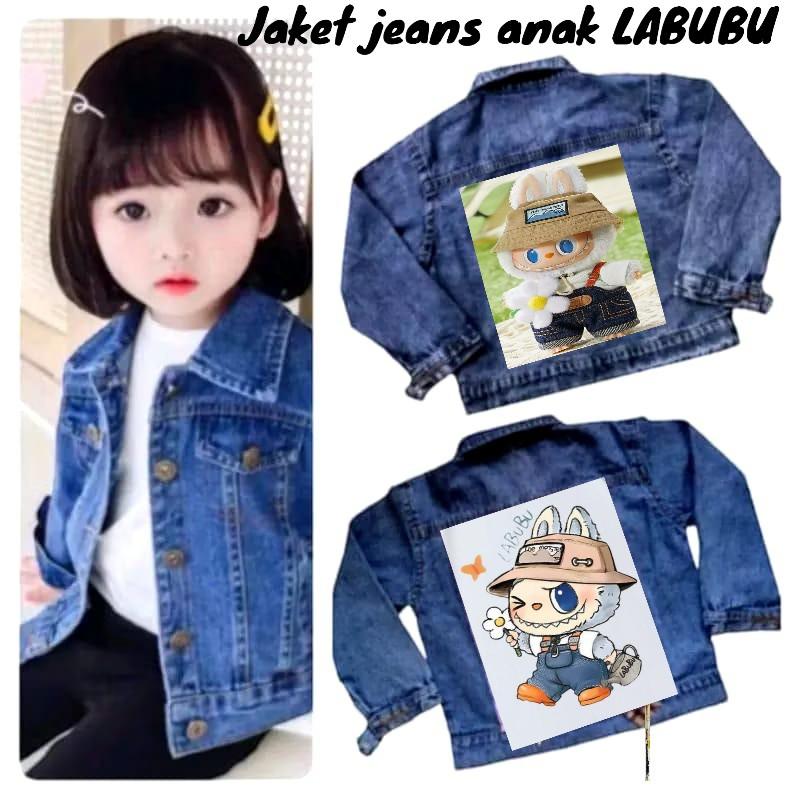 JAKET JEANS ANAK GAMBAR/KARAKTER LABUBU TERBARU USIA 1-10 TAHUN 0