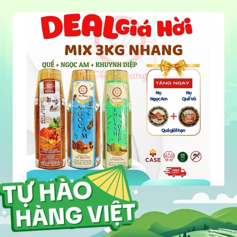 [ Combo Mix 3 Loại ] 1 Kí Nhang Quế Vỏ 1 Kí Nhang Ngọc Am và 1 Kí Nhang Khuynh Diệp