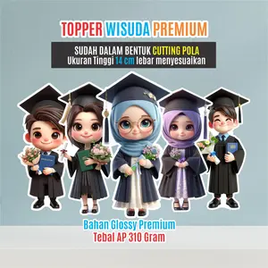 Topper Buket Wisuda / Graduation - 5 Pcs Karakter Sama Sesuai Variant