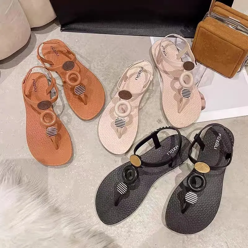 PLK TG1606 Sandal Jepit Tali Wanita/Sandal Pantai Cantik Bohemian Bulat 4