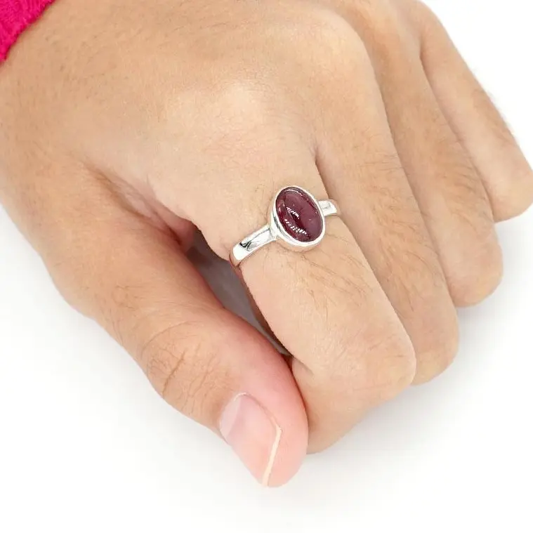 Cincin Wanita Ruby Mozambique Perak Asli 925 Mozalia 1
