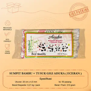 Sumpit Aisuka / Sumpit Bambu + Tusuk Gigi / Sumpit Kayu / Sumpit Bakmi