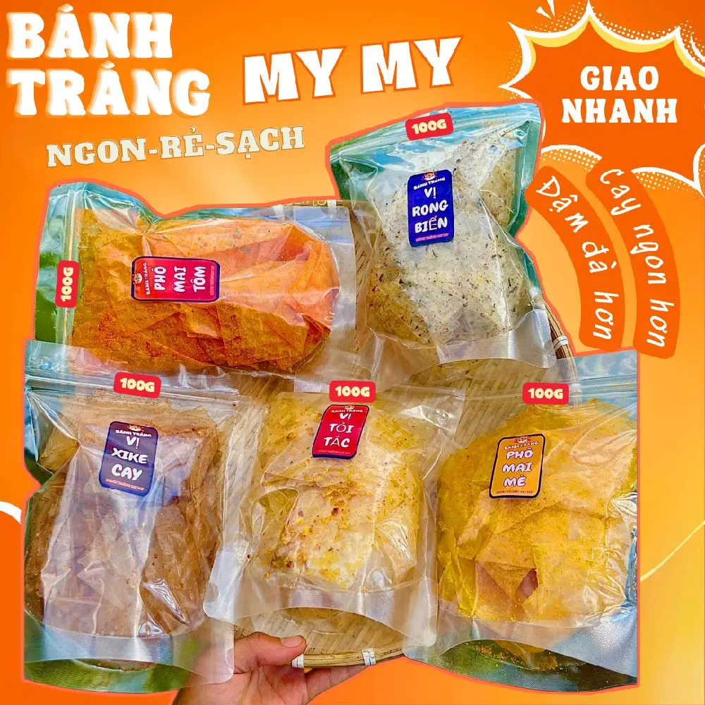 Combo 5 Bịch Bánh Tráng Trộn Tây Ninh Bán Chạy Nhất-Bánh Tráng My My  Snack