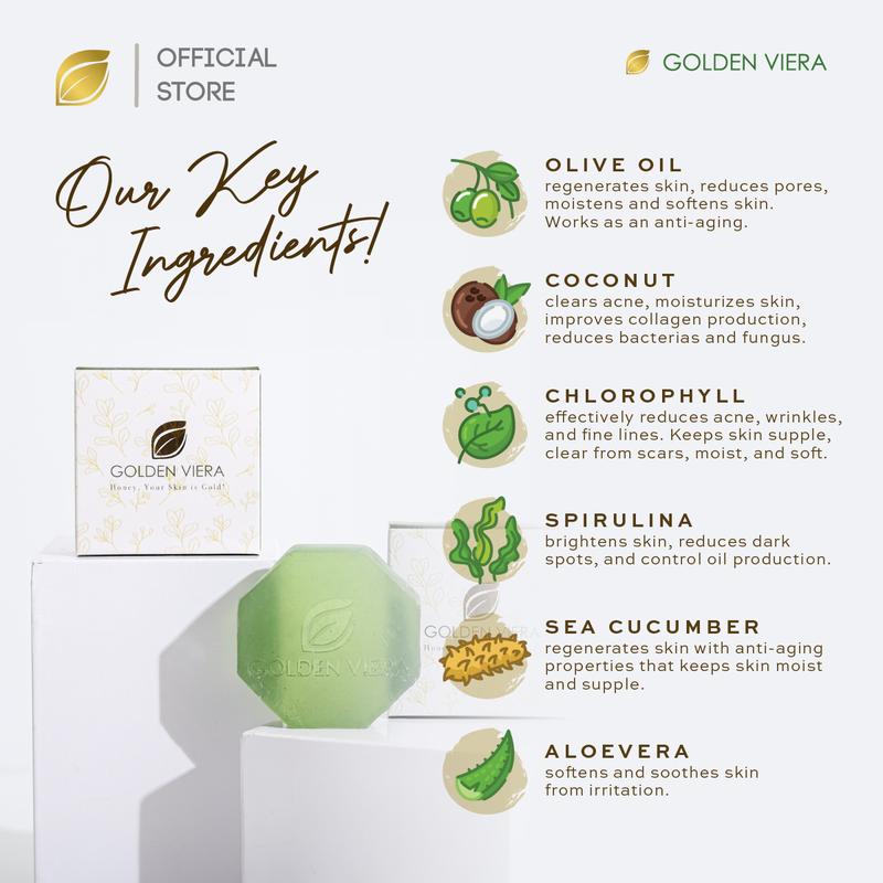 Golden Viera Soap 35gr - 10 pcs [Sabun Multifungsi bisa mengatasi jerawat di Wajah dan Punggung] 2