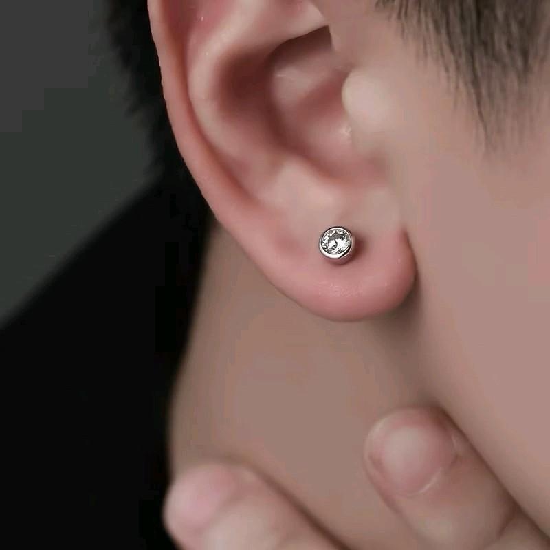 ANTING TEMPEL ANTING MAGNET KOREA PRMTA SILVER KEREN Earrings Stainless Titanium anting  magnet pria 1