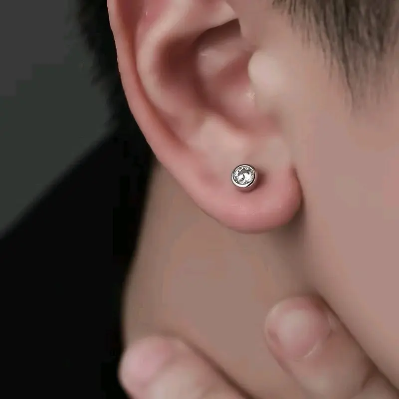 ANTING TEMPEL ANTING MAGNET KOREA PRMTA SILVER KEREN Earrings Stainless Titanium anting  magnet pria 1