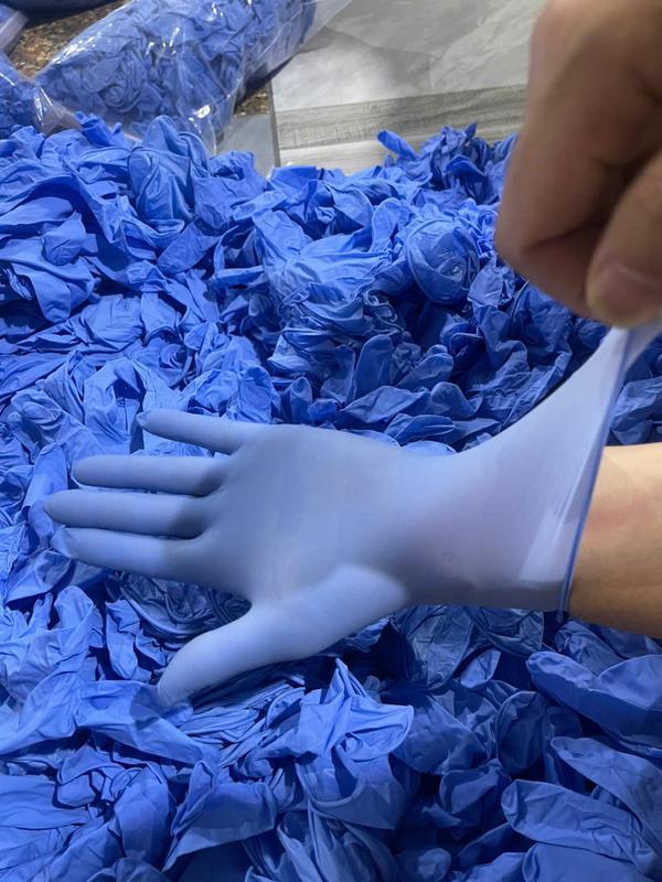  HÓT 1Kg Găng Tay Latex Xanh Dày 9in Dài 24cm Có Nhám Đầu Ngón Thuận Cả 2 Tay Nhập Khẩu Malaysia Chất Lượng Chuẩn 