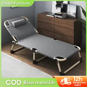 DF-3- Kasur Lipat Saku untuk Tidur Siang di Kantor/Rumah, Keranjang Tidur Lipat Mudah Dibawa, Kursi Santai Lipat untuk Kantor, Kursi Malas Lipat Camping Outdoor  Tidur Lipat dengan Kasur Ranjang Lipat 190CM Folding Bed Portable Kursi Malas Kursi Santai