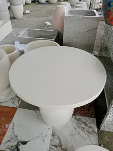 [ PROMO ] meja bulat berbahan dasar resin dan bertekstur terazo/ meja hotel/ meja caffe/ meja resort/ meja estetic