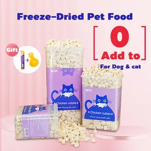Freeze Dried Chicken Cubes & Egg Yolk Snack Anjing Snack Kucing Camilan Hewan Peliharaan Beku Kering Makanan Kucing Anjing Kucing Makanan Kering Beku Daging Kering 400g