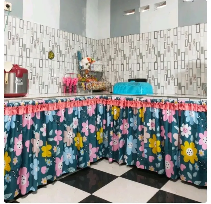 Toko Gorden Kolong - Gorden Kolong Dapur Lebar 100cm Tinggi 70cm Bonus Tali 0