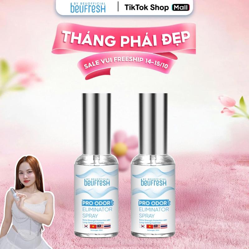 [LIVE GIÁ HỜI_CHÍNH HÃNG]_XNL8020 COMBO 2 BEUFRESH PRO Xịt Khử Mùi Toàn Thân, Cảm Giác Dễ Chịu, Hỗ Trợ Giảm Thiểu Mồ Hôi Cho Nam Nữ, beufresh xịt không ố vàng nách lăn