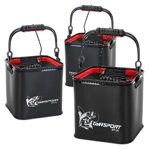 Ember Lipat Mancing 7L 10L 12L Wadah Kotak Ikan Umpan Pancing Udang Hidup bahan EVA Set Tali