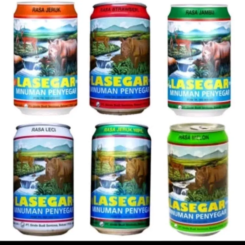LASEGAR MINUMAN PENYEGAR KALENG 320ml 1 kardus isi 24 pcs. RASA - Jambu - Jeruk Nipis - Leci - Melon - Strawberry - Jeruk