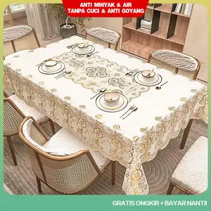 [COD] Loyal Bosque Taplak Meja Makan Motif 4-10Kursi Taplak Meja Makan Anti Air/Taplak Meja PVC Premium/Taplak Meja Makan D40-C-02 Kain Untuk meja persegi meja bulat meja oval