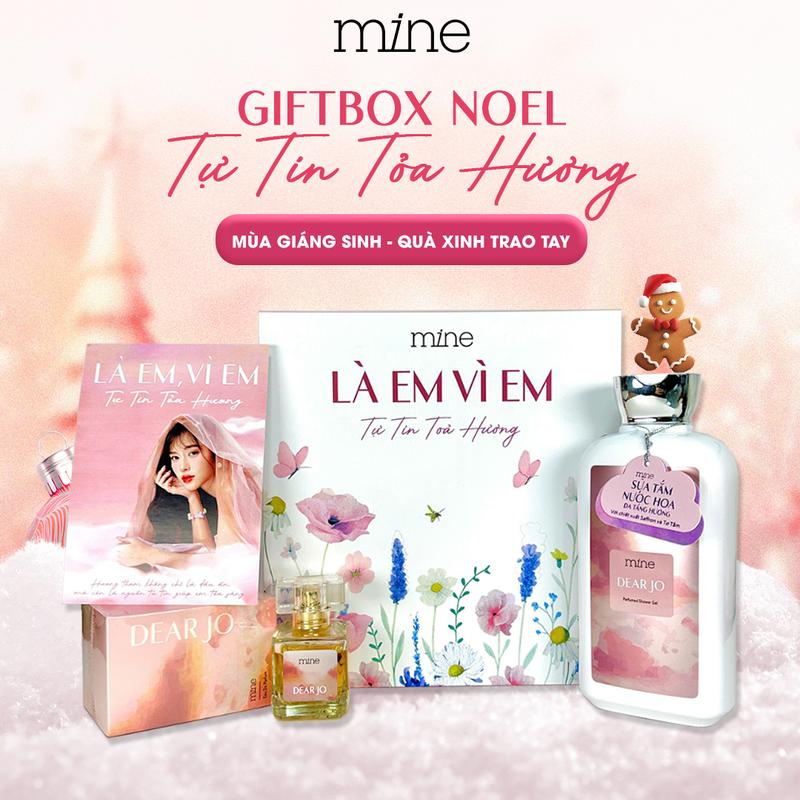 BOX QUÀ TẾT SIÊU THƠM Hộp quà tặng Mine kèm thiệp - Combo Sữa Tắm Hương Nước Hoa 470g + Nước Hoa 30ml Lưu Hương Lâu Mùi Hương Ngọt Ngào Phóng Khoáng Quyến Rũ - TỰ TIN TỎA HƯƠNG