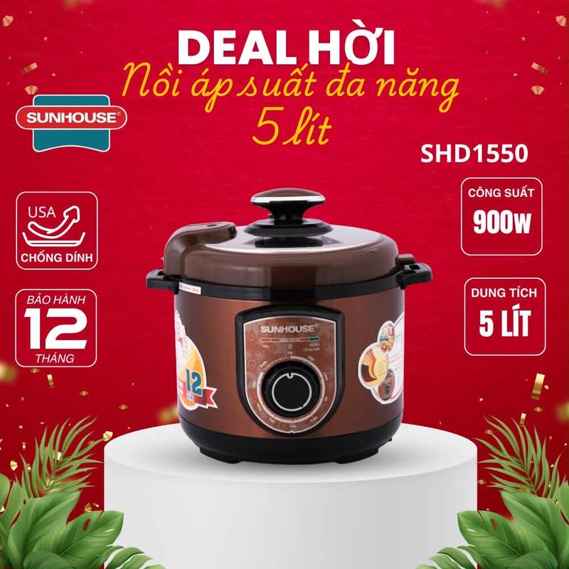 Nồi áp suất điện sunhouse SHD1550 thanh lý