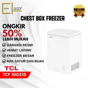 TCL TCF 100ZID Freezer Box 100 Liter Pendinginan Optimal Chest Freezer Low Watt Dingin Hemat Energi Stabil Tahan Lama
