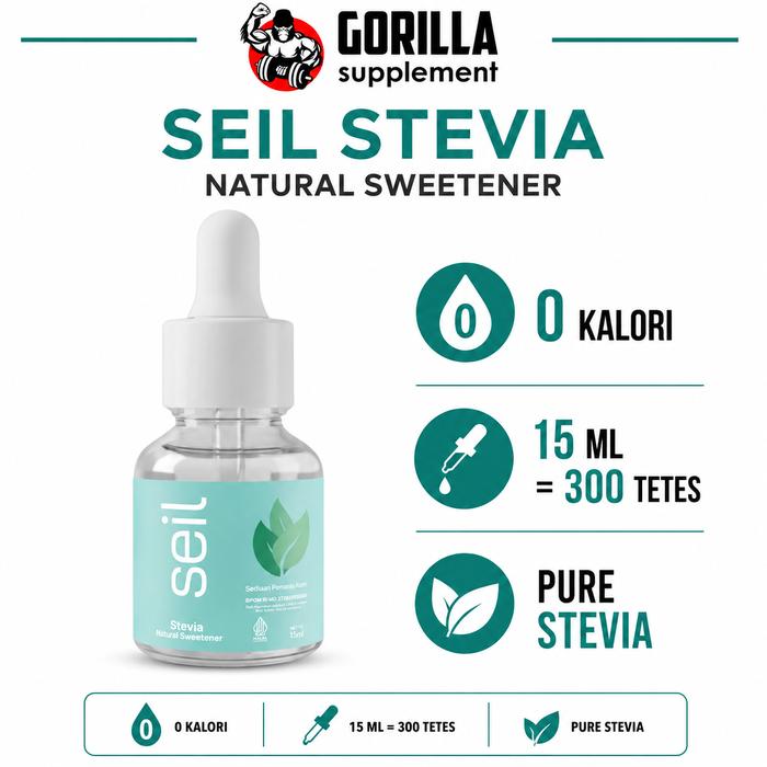 Gambar SEIL Stevia Pemanis Alami 15ml - Pengganti Gula dari Gorilla Supplement Kab. Bandung Tokopedia