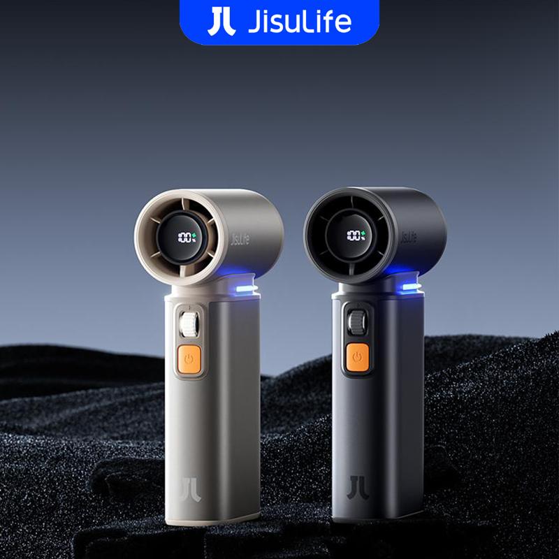 Quạt Cầm Tay JISULIFE, Chức Năng 3 Trong 1, Có Thể Sạc Lại, Có Chức Năng Khử Khí, Quạt Mini, Có Màn Hình LED 1-100 Tốc Độ, Thích Hợp Sử Dụng Ngoài Trời