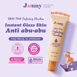 JUNNY - Skin Tint Perfecting Flawless 30gr, Natural tone-up daycream, Glow Drop, UV-filter, sunscreen moist | B3 Niacinamide + calming, centella asitica + arbutin | Mencerahkan, tidak menyumbat pori, Cocok Semua Jenis Kulit