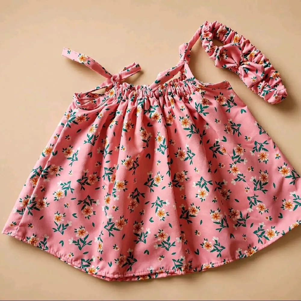 dress bayi ukuran 0-6 bulan bahan katun