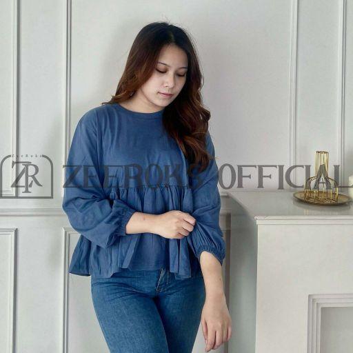 Baju atasan wanita lengan panjang Vanya Rumbia terbaru Bahan Cotton Combad