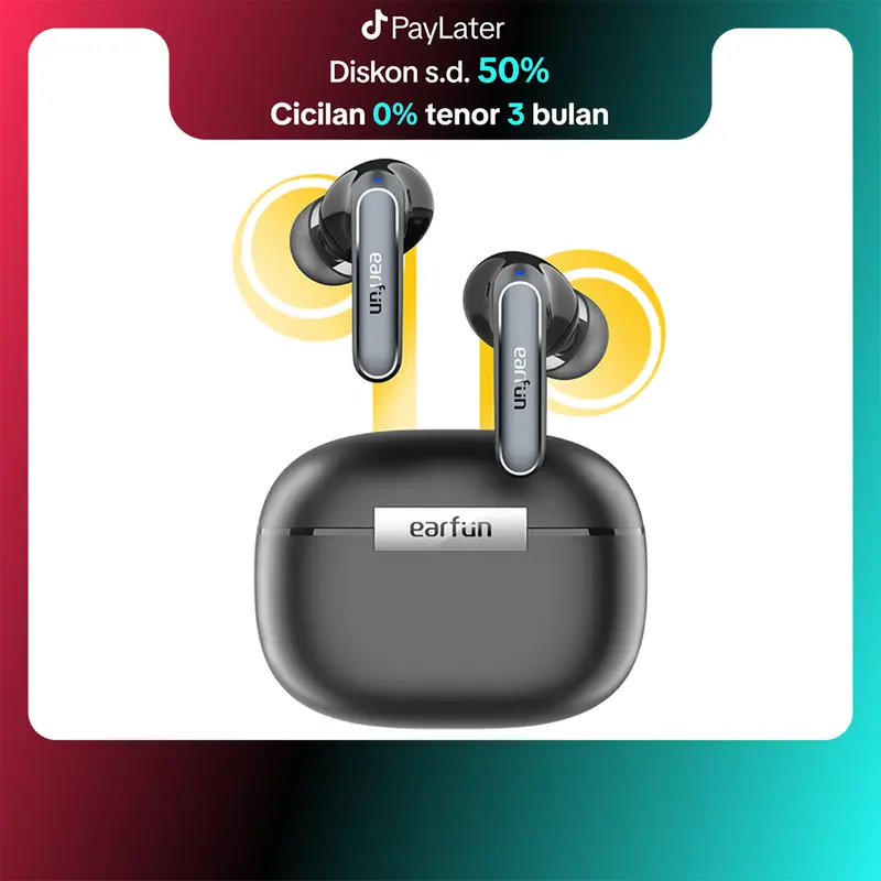 EarFun Air 2 - Black - Hi-Res LDAC budget TWS with APP Support Headphones Earphone Earbuds Wireless Headset Bluetooth Bass 0