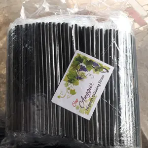 500 PCS Sedotan Plastik Steril Higienis 6mm X 20cm Hitam Ujung Lancip Runcing / Sedotan  Es Teh Solo