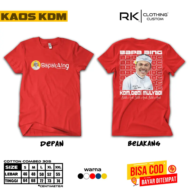 T-SHIRT KAOS DISTRO KDM KANG DEDI MULYADI BAPA AING LENGAN PENDEK | KAOS ORANG SUNDA | BAJU PRIA | BAYAR DI TEMPAT COD 5