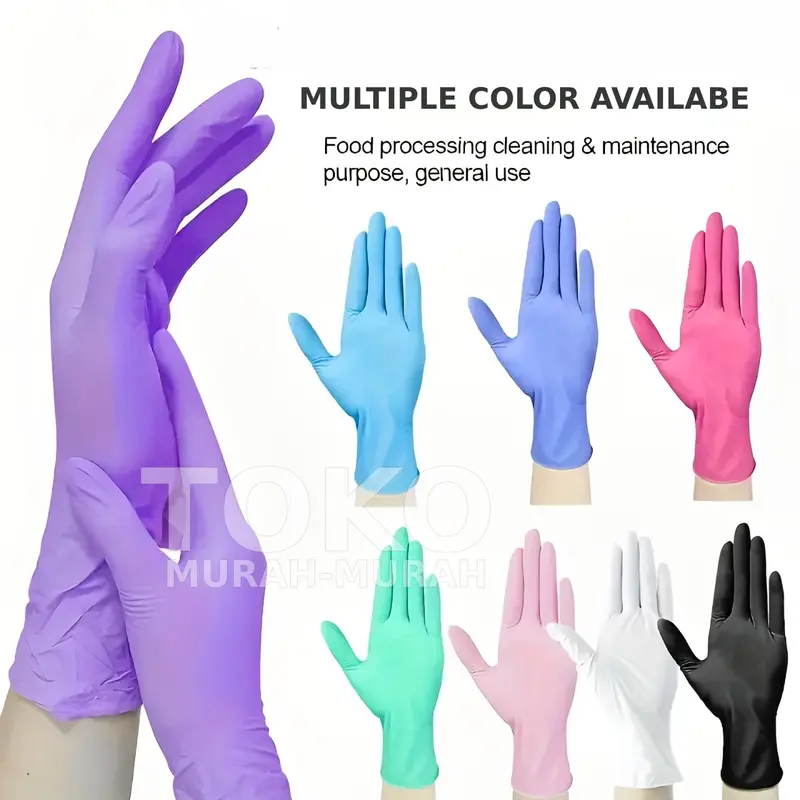 30 PCS Sarung Tangan Karet Nitrile Serbaguna untuk Pembersihan - Cleaning 1