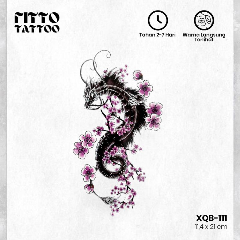 Tato Temporer tattoo basic Warna 3-7 Hari Kupu-Kupu Bunga Ular - Temporary TATTO 4