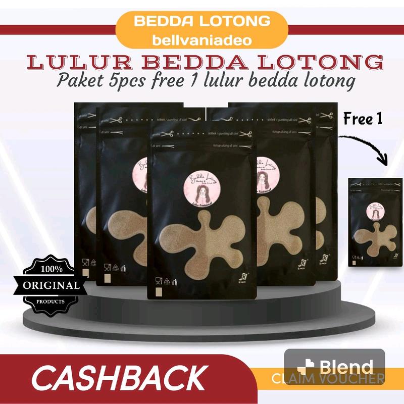paket hemat 5pcs+ Free 1pcs Bedda lotong original lulur rempah hitam khas bugis Memutihkan Perempuan Laki-Laki Melembutkan 0