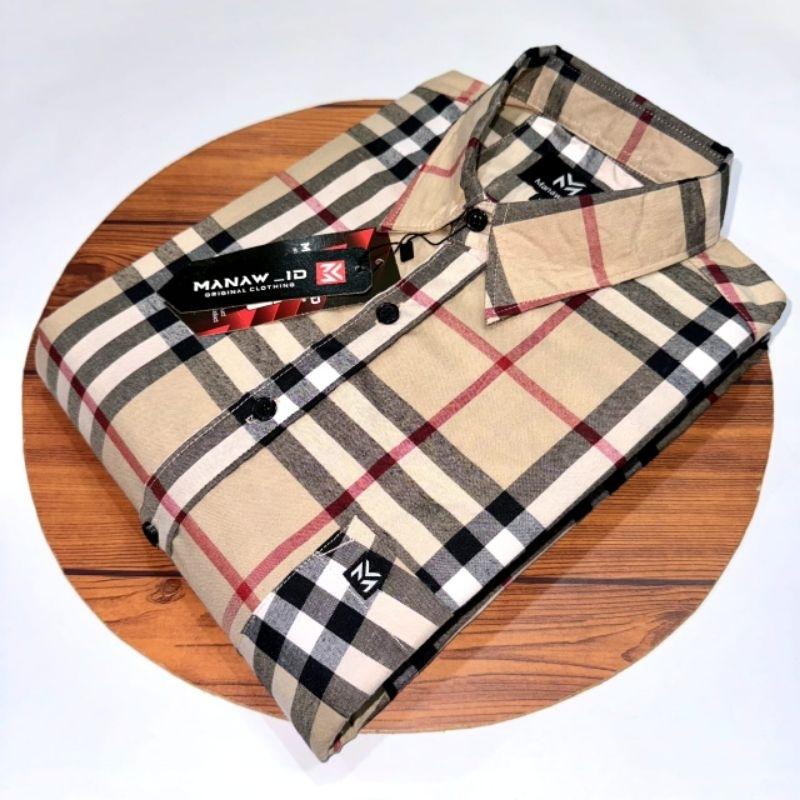 kemeja pria lengan pendek - kemeja pria kotak-kotak - kemeja pria lengan pendek salur 0