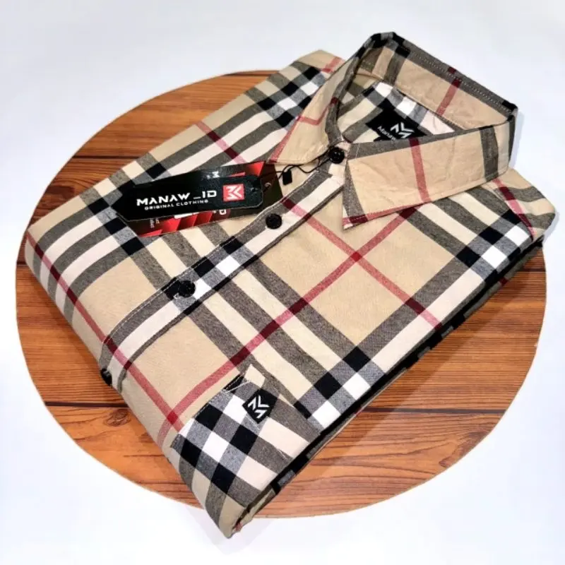 kemeja pria lengan pendek - kemeja pria kotak-kotak - kemeja pria lengan pendek salur 0