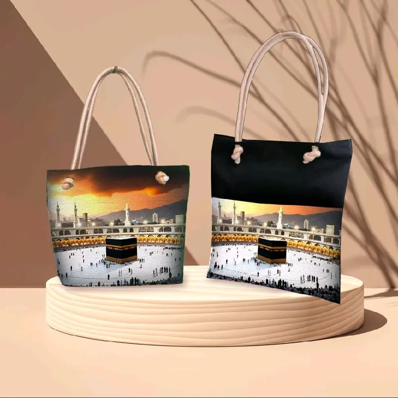 (Promo 6 pcs) Totebag Mekkah Edition tali sumbu Perempuan 1