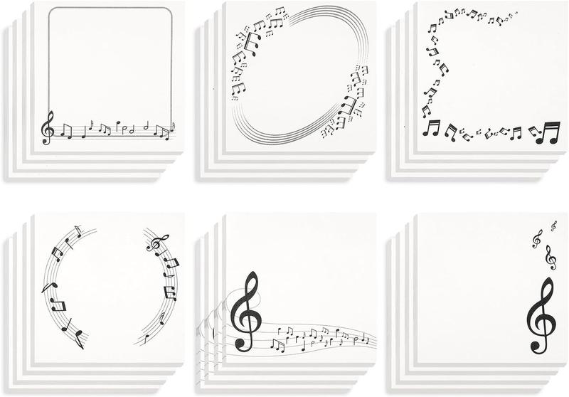 Product Introduction of 30-Page Music-Themed Notebook with Sticky Notes - Assorted Musical Designs Including Treble Clefs & Treble Clefs, Ideal for Students & Professionals, Music Gifts, Random Color 0