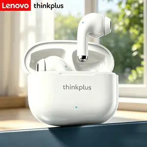Lenovo LP40Pro Bluetooth Earphone, Headset Olahraga Terbaru dengan Pengurangan Bising, Efek Suara 360 Derajat, Baterai Tahan Lama 20 Jam, Kompatibel dengan Apple dan Android, Handsfree Tws, Wireless, Bluetooth 5.3, Type-C, Putih