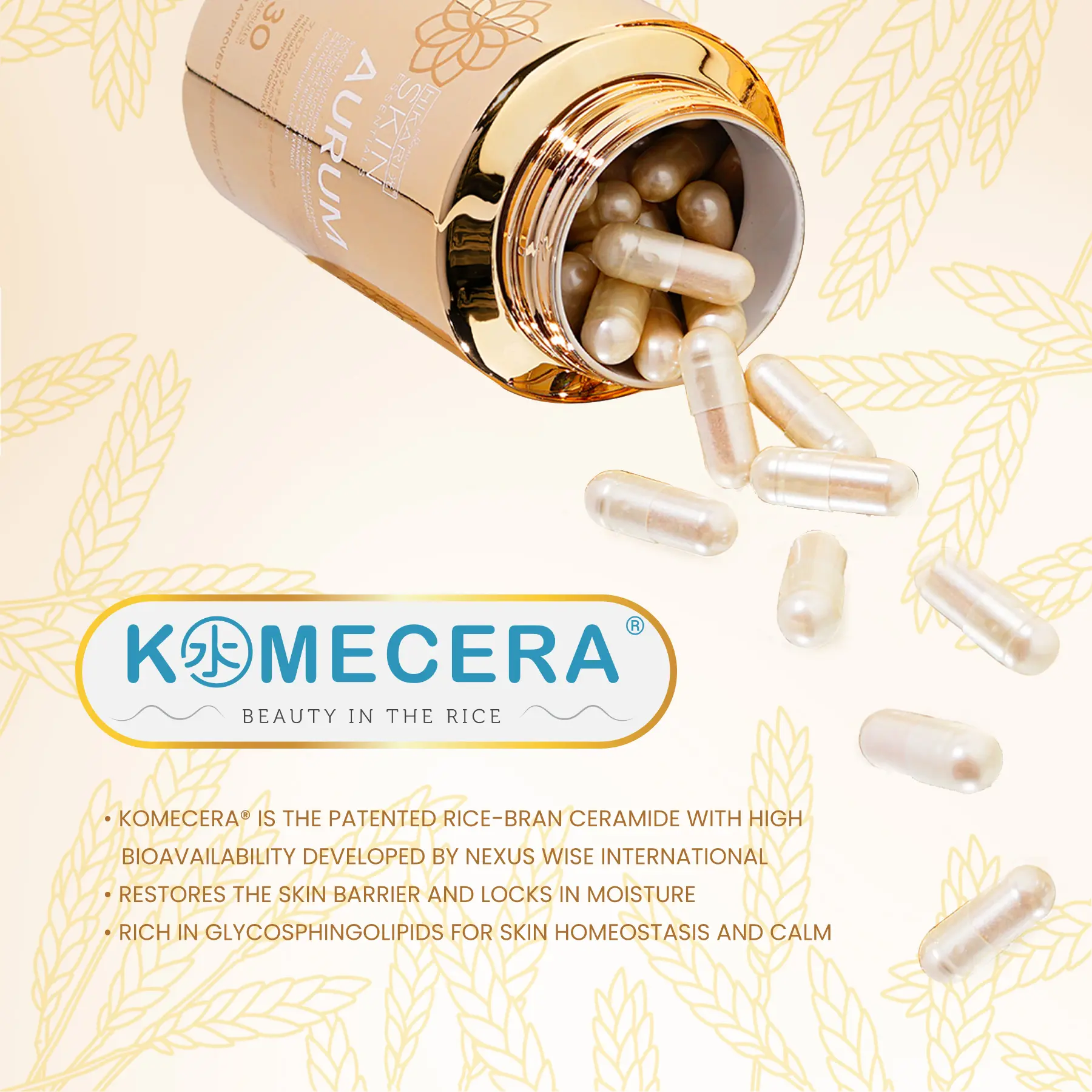 Hikari Skin Essentials AURUM 30 Capsules NEW AND IMPROVED 1 BOTTLE 30CAPS  S-Acetyl Glutathione Capsules