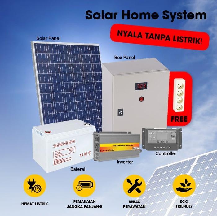 Jual PAKET SHS SOLAR HOME SYSTEM PLTS OFF GRID MINI 300WP SOLAR PANEL ...