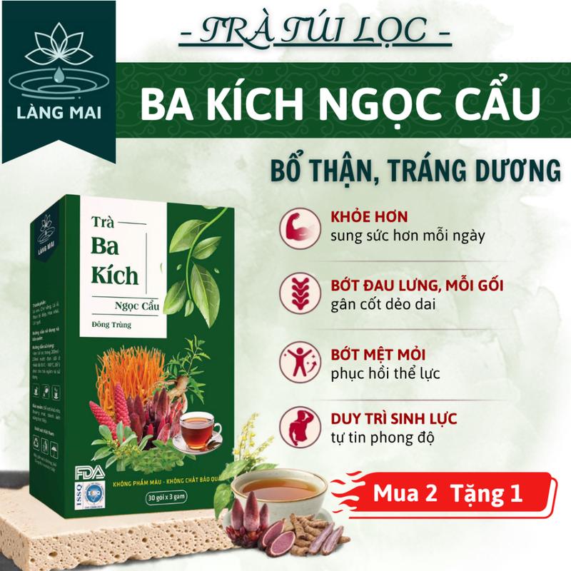 Trà Thảo Mộc Ba kícḣ ngọċ Cẩu - Làng Mai - 7 Vị thảo dượċ Trà Túi Lọc, Hộp 30 túi lọc