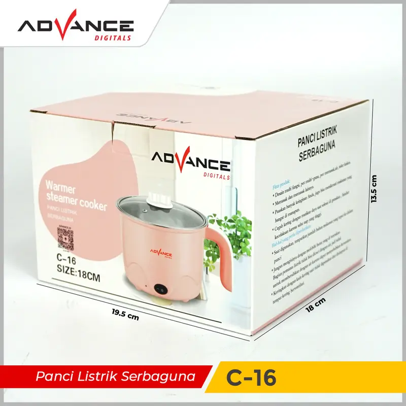 [COD] Advance Panci Listrik C-16 Warmer Steamer 1.5 Liter Air Panas Pancilistrik Multifungsi Serbaguna Untuk Anak Kos 2