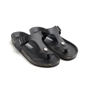 Glorious - Zero Full Black Sandal Kulit Jepit Pria Wanita Formal Kasual Santai Distro Simple Nyaman Empuk Hitam Sendal