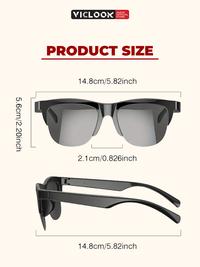 Gambar VICLOOK Smart Glasses Wireless Bluetooth V5.4 Sunglasses Sport IPX4 Wateroof Outdoor Kacamata Anti-Blue - GL6-HTM dari VICLOOK ID Kota Administrasi Jakarta Utara 3 Tokopedia