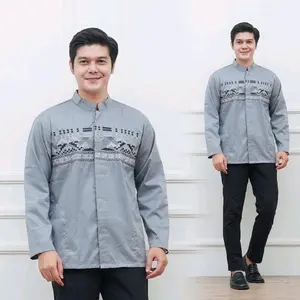 Baju Koko Pria Dewasa Bordir Lengan Panjang