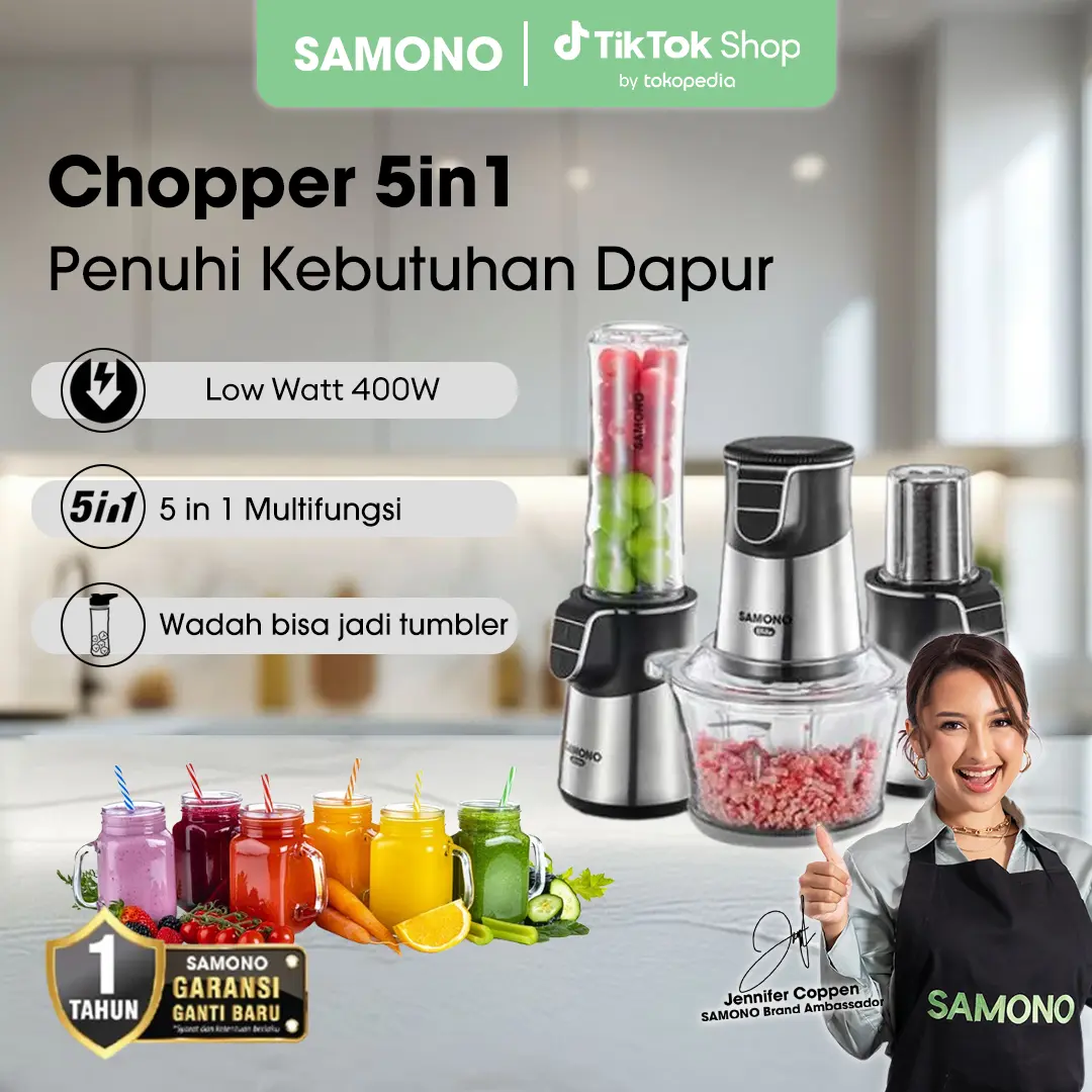 (GUNCANG 8.8) SAMONO Magic Chopper 5 in 1 Multi Food Chopper Low Watt SW-CS400