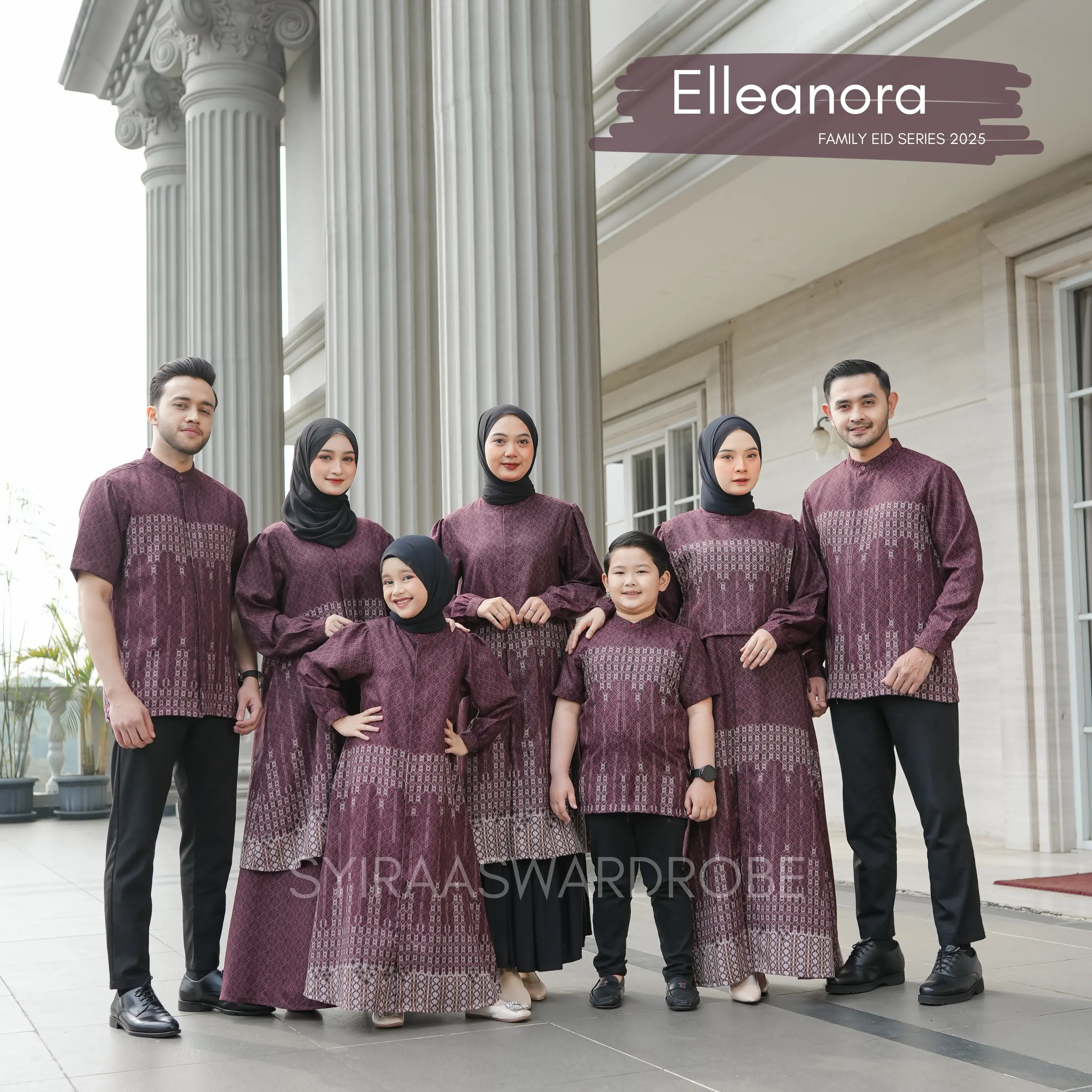 Syiraaswardrobe | Elleanora Family Series - Warna Darkmaroon