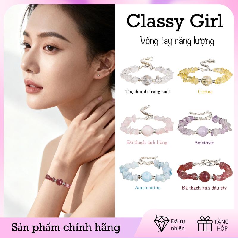【Ưu đãi sản phẩm mới Vòng tay năng lượng đá tự nhiên Vòng tay thu hút tiền tài, tình duyên, may mắn và sự nghiệp Vòng tay pha lê hồng, pha lê vàng, pha lê tím cho cặp đôi nam nữ Trang sức đơn giản dễ phối đồ Đồ trang sức - Classy Girl